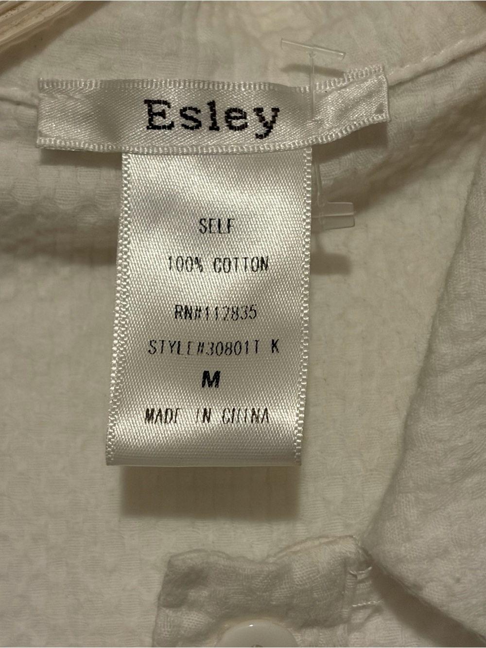 Esley White Cold-Shoulder Ruffle Button-Up Blouse - Picture 4 of 4